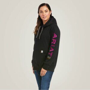 ARIAT Rebar Graphic Hoodie, Black/Purple, Size XLARGE